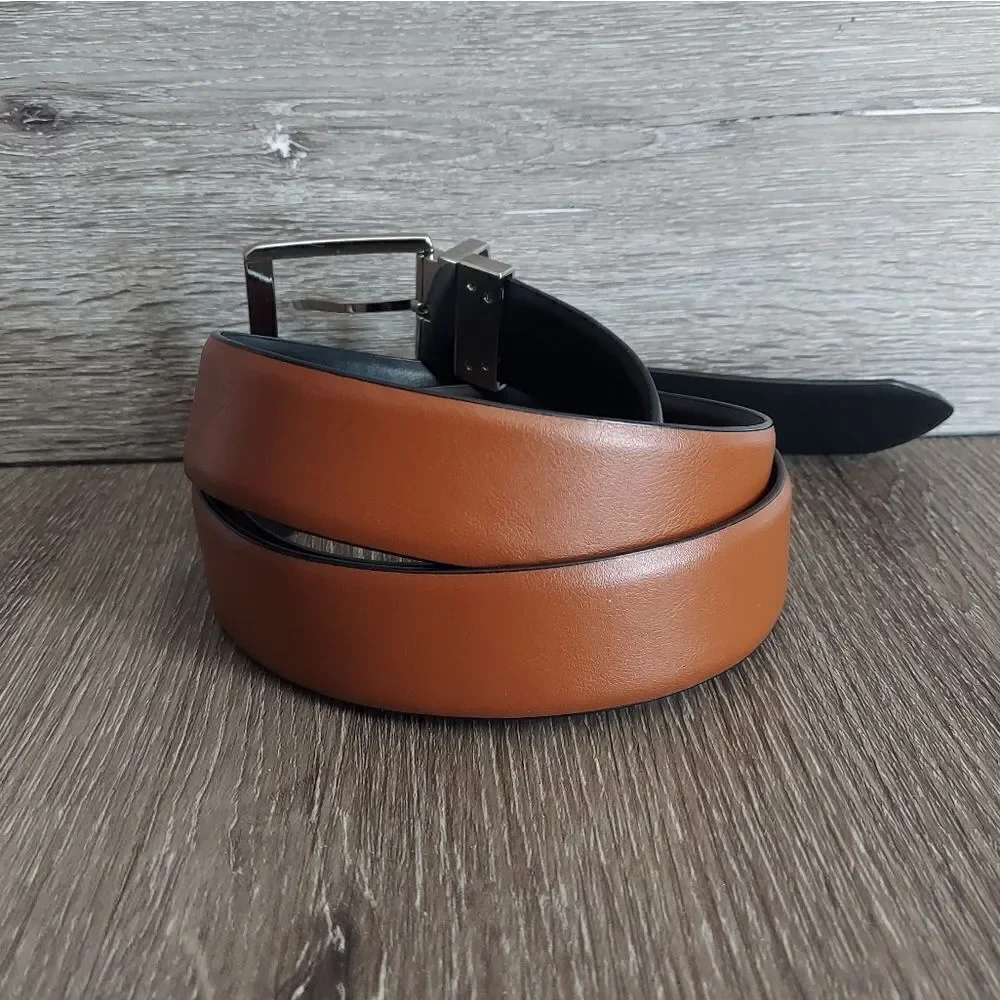 Reversible Faux Leather Belt Brown & Black 2X 46-48